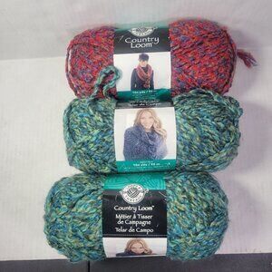 Lot of 3 Skeins Loops & Threads Country Loom Super Bulky Discontinued Yarn